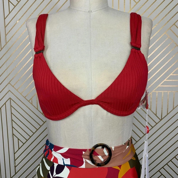 Red Carter Two-Piece Bikini Set Red Multicolor - Picture 2 of 12